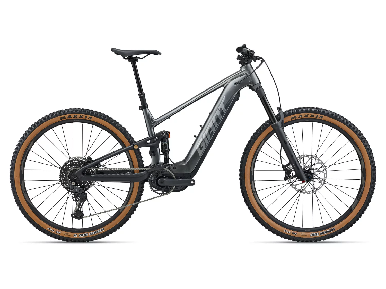 Giant Stance E+ 1 Charcoal elektrokolo, celoodpružené horské elektrokolo Giant 2027