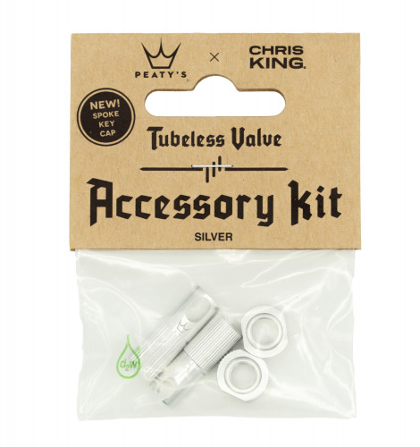 Peaty´s Chris King MK 2 Tubeless Valve Accessory Kit - Silver