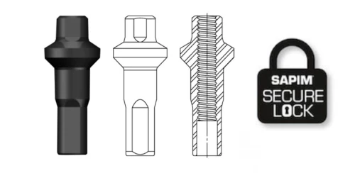 Sapim Double Square Secure Lock Alu Nippel